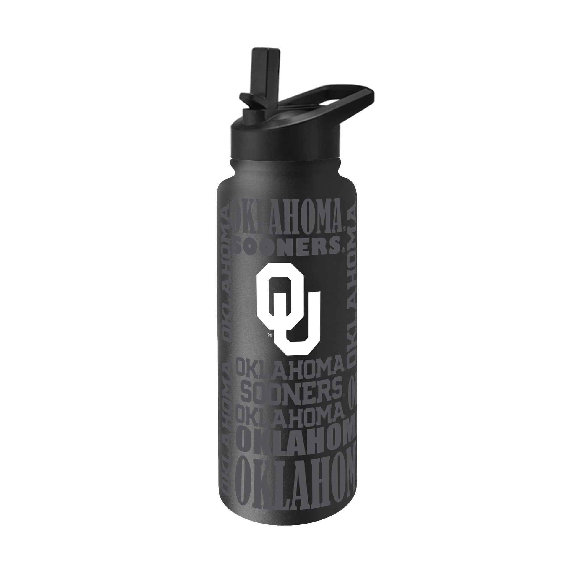 Oklahoma 34oz Black Replay Quencher Bottle