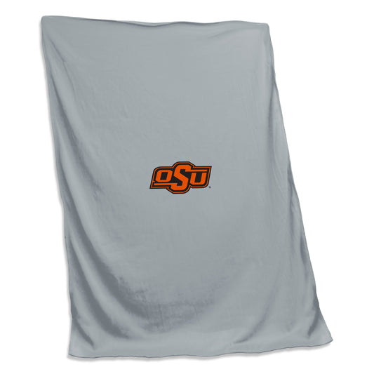 OK State Gray Sweatshirt Blanket (Screened)
