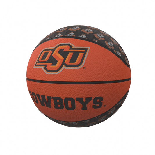 OK State Repeating Logo Mini-Size Rubber Basketball