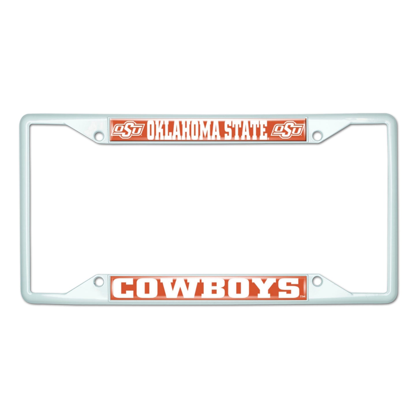 Oklahoma State-White License Plate Frame