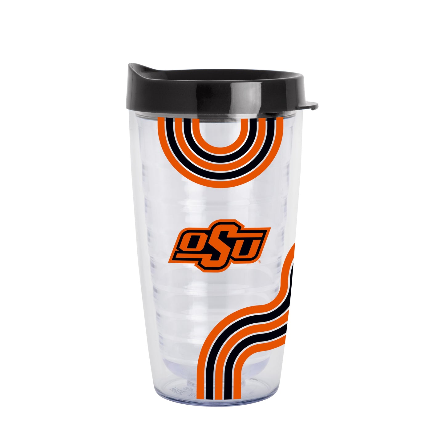 OK State 16oz Waves Dbl Wall Clear Tumbler