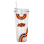 OK State 22oz Waves Dbl Wall Clear Tumbler