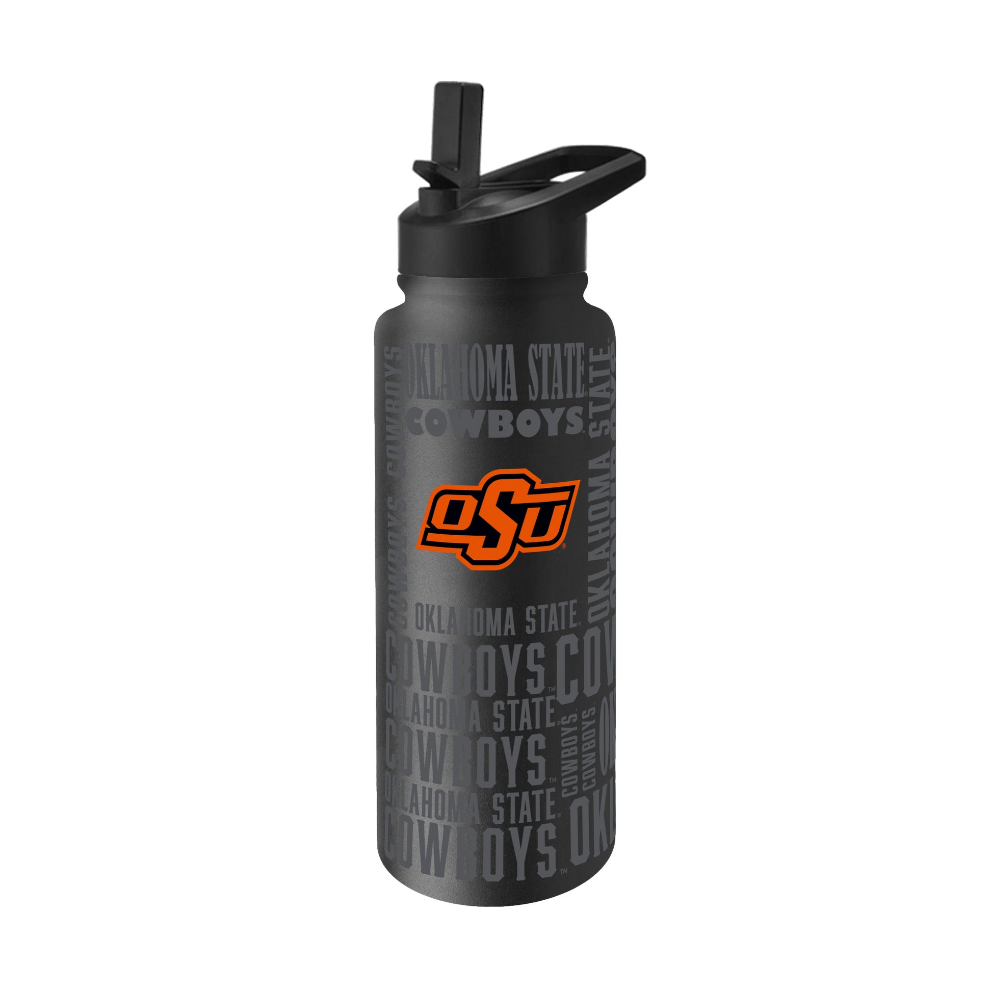OK State 34oz Black Replay Quencher Bottle