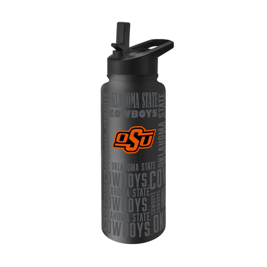 OK State 34oz Black Replay Quencher Bottle