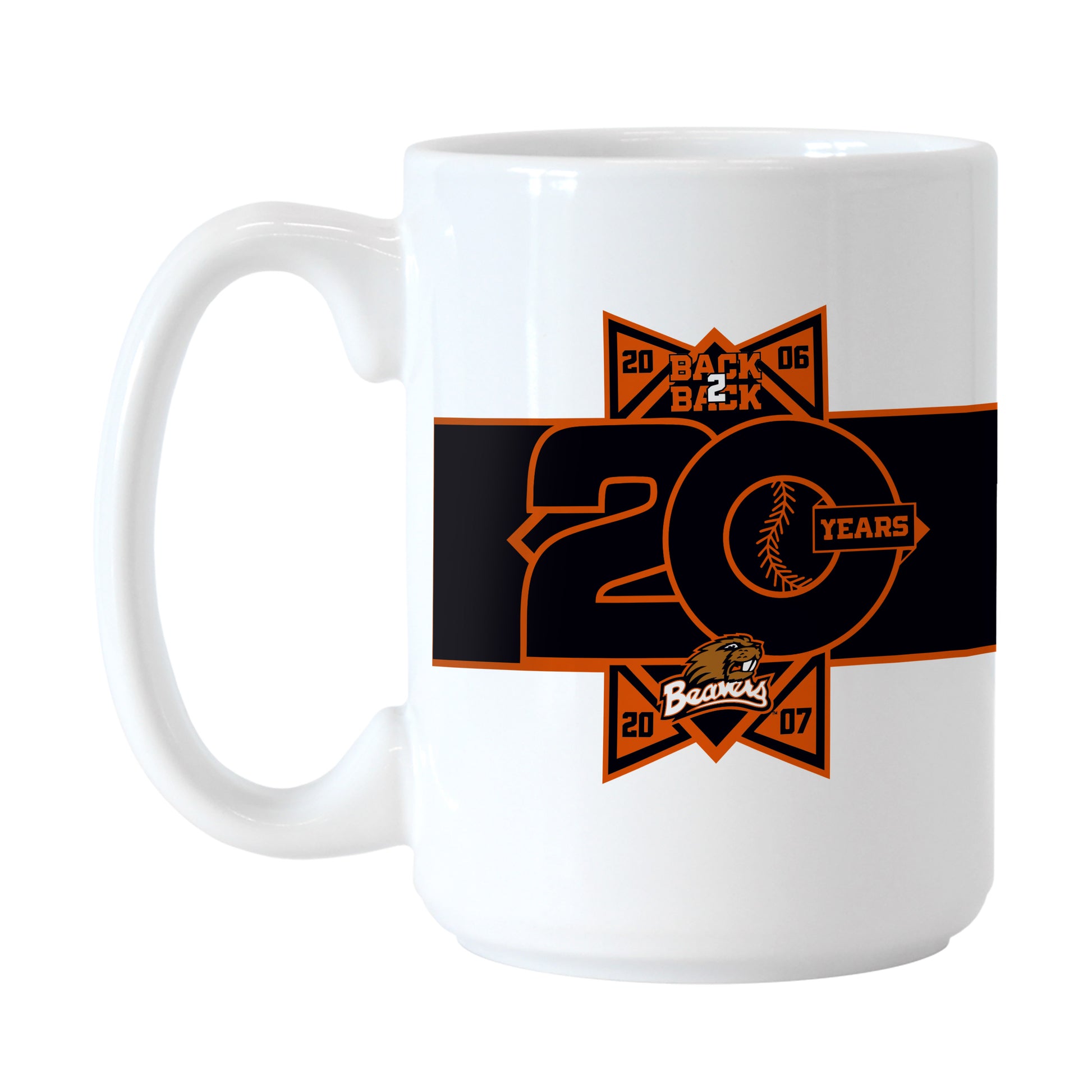 Oregon State 20th Anniversary Baseball 15oz Sublimated Mug