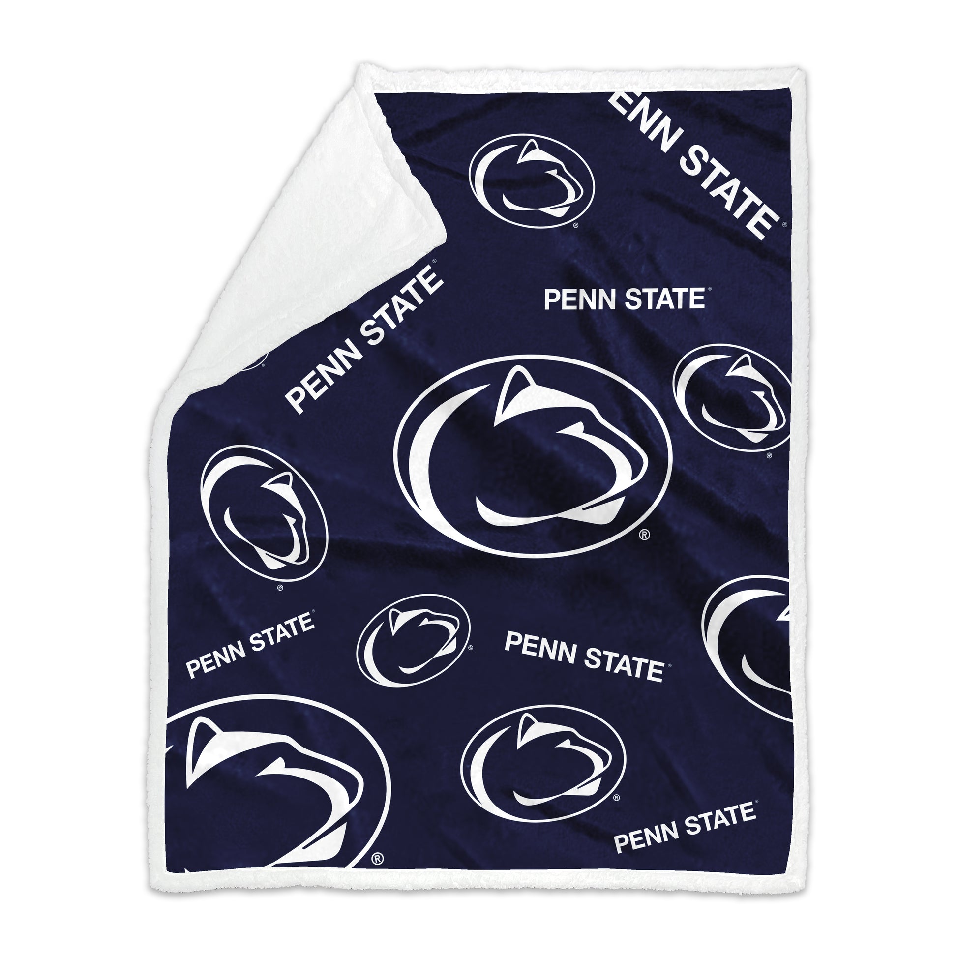 Penn State 50x60 Repeating Plush Sherpa Throw