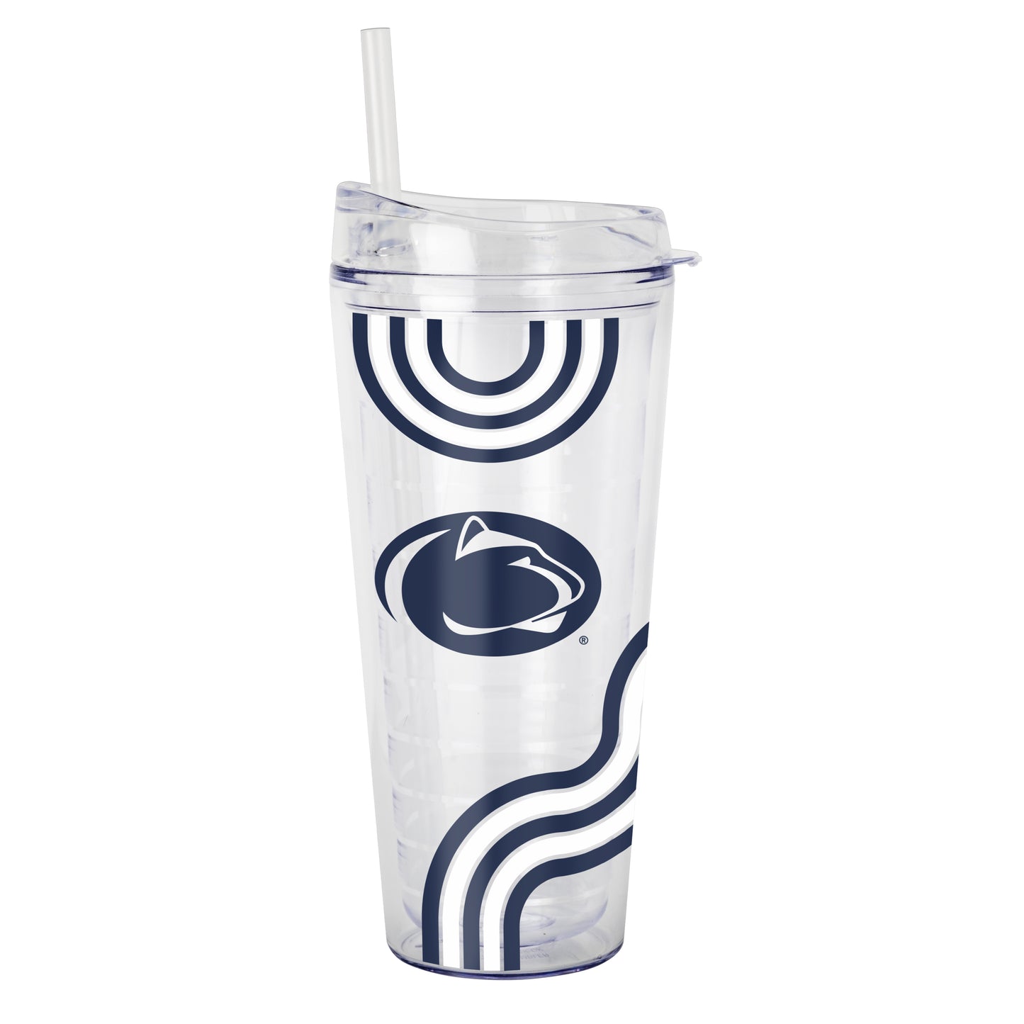 Penn State 22oz Waves Dbl Wall Clear Tumbler