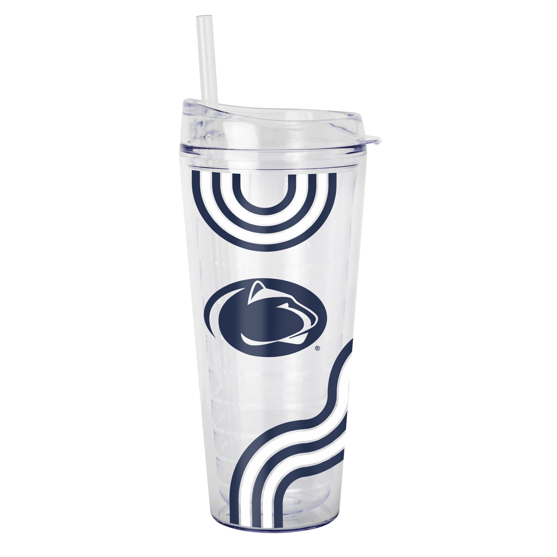 Penn State 22oz Waves Dbl Wall Clear Tumbler