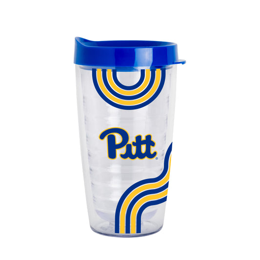 Pittsburgh 16oz Waves Dbl Wall Clear Tumbler