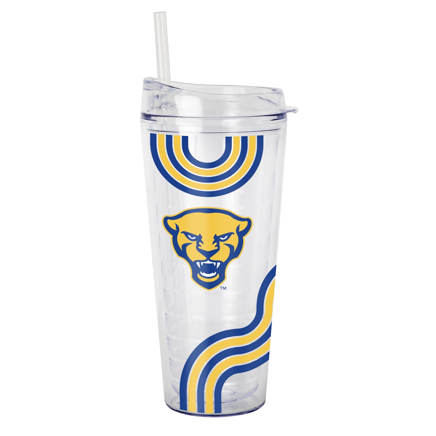 Pittsburgh 22oz Waves Dbl Wall Clear Tumbler