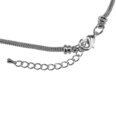 PINKTOBER RIBBON NECKLACE with a lobster clasp and adjustable chain, displayed on a plain background.