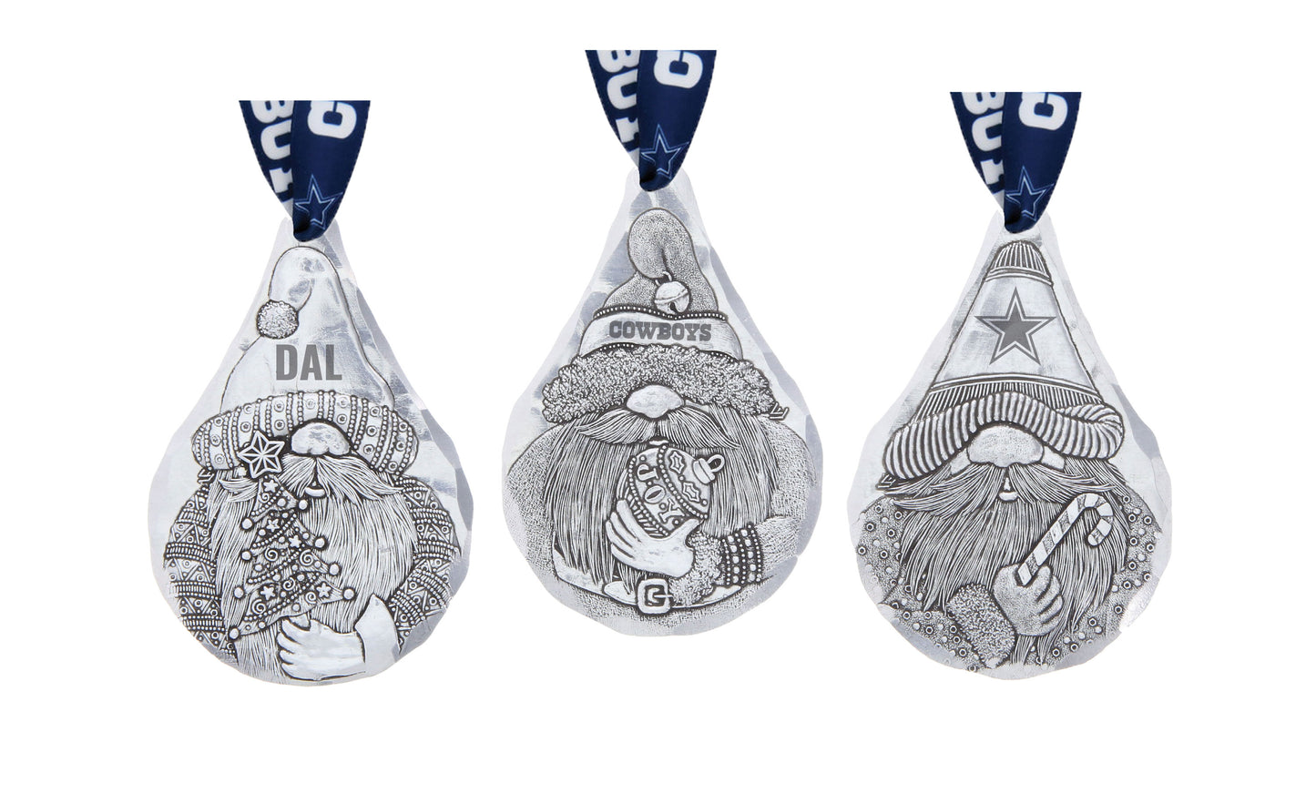 NFL Dallas Cowboys 3-Piece Gridiron Gnomes Ornament Set