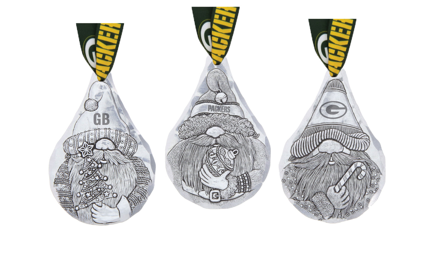 NFL Green Bay Packers 3-Piece Gridiron Gnomes Ornament Set