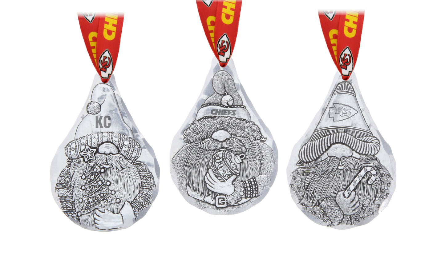NFL Kansas City Chiefs 3-Piece Gridiron Gnomes Ornament Set