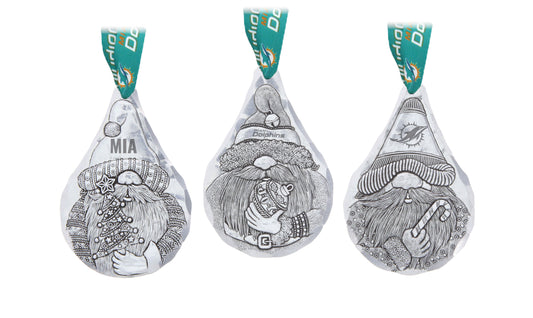 NFL Miami Dolphins 3-Piece Gridiron Gnomes Ornament Set
