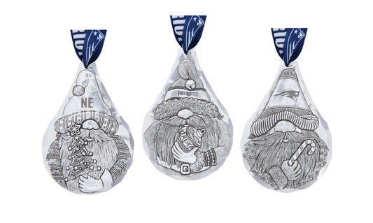 NFL New England Patriots 3-Piece Gridiron Gnomes Ornament Set