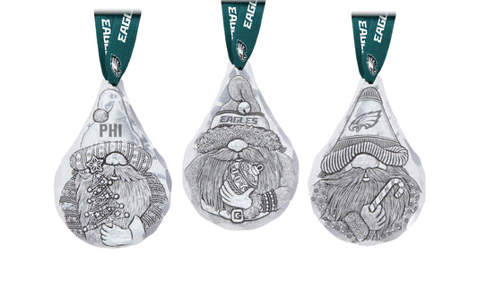 NFL Philadelphia Eagles 3-Piece Gridiron Gnomes Ornament Set