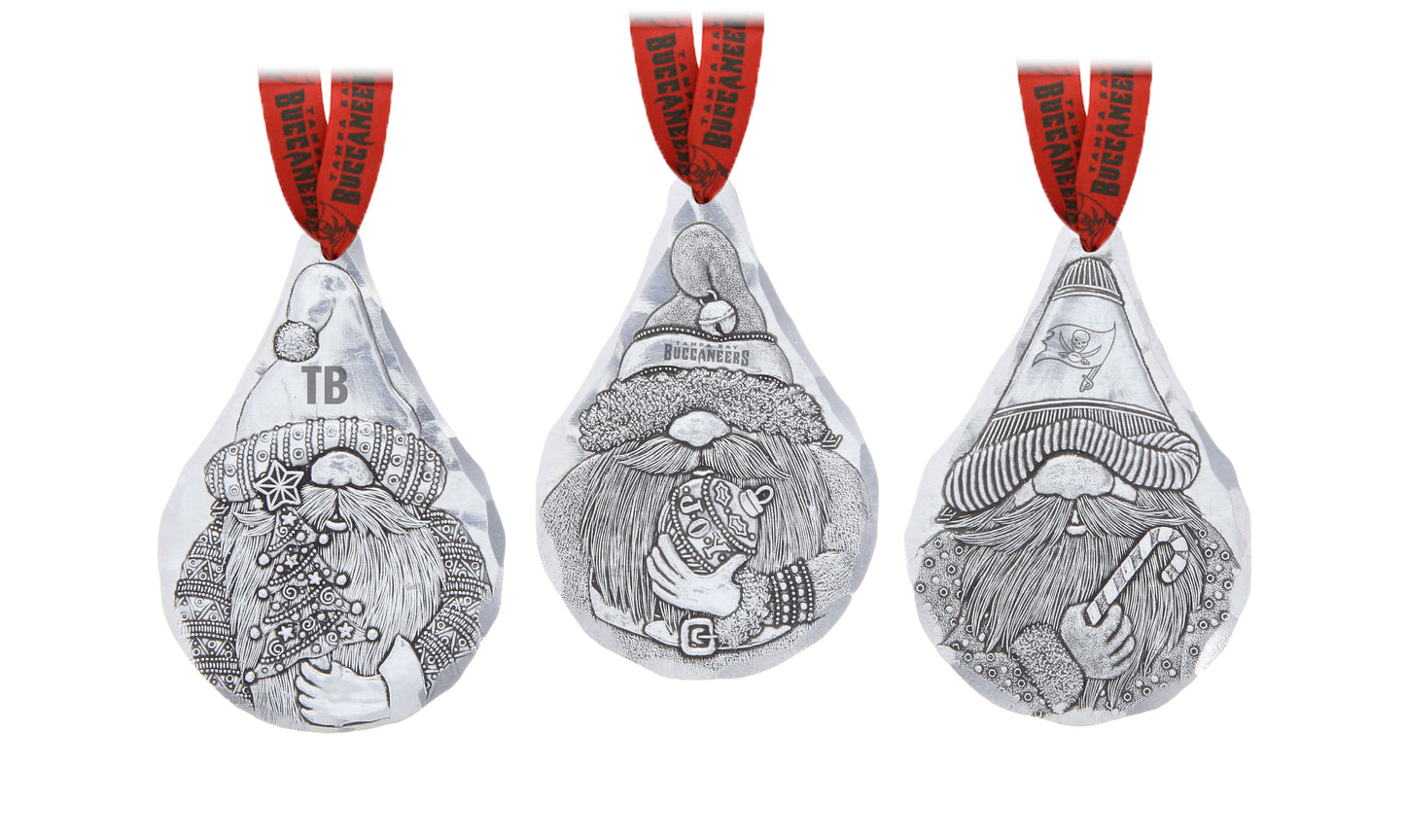NFL Tampa Bay Buccaneers 3-Piece Gridiron Gnomes Ornament Set