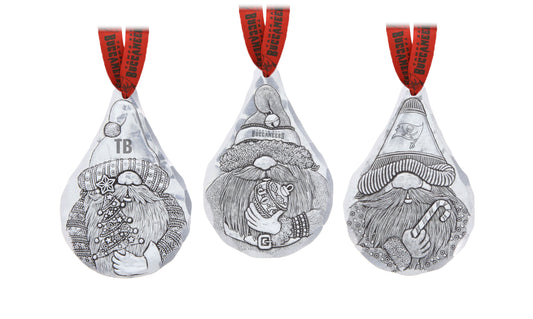 NFL Tampa Bay Buccaneers 3-Piece Gridiron Gnomes Ornament Set