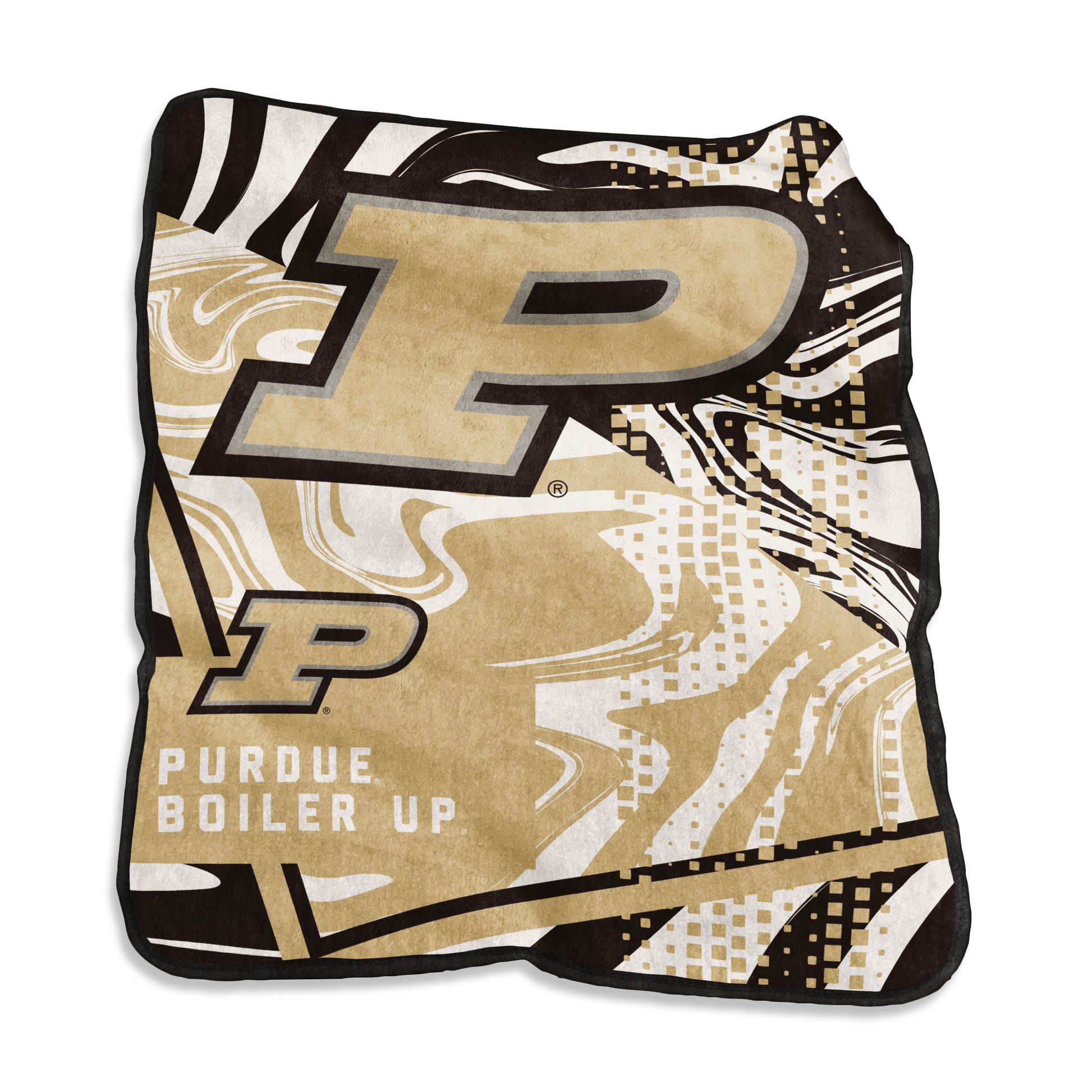 Purdue Swirl Raschel Throw