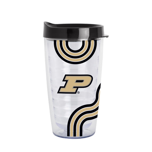 Purdue 16oz Waves Dbl Wall Clear Tumbler
