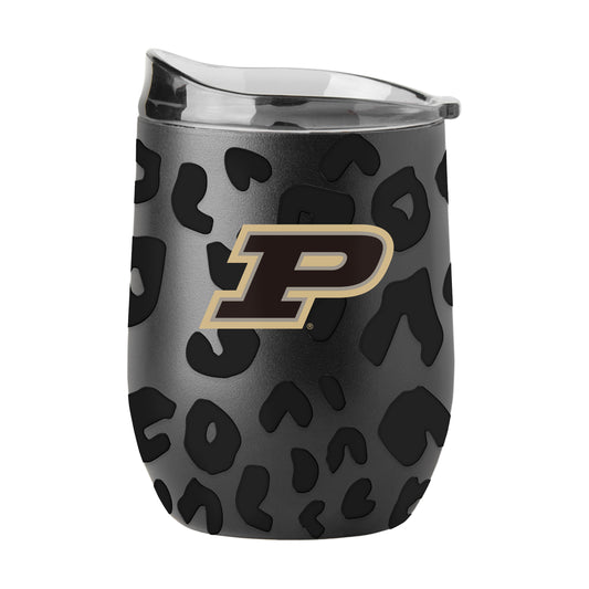 Purdue Leopard 16oz Black Powdercoat Curved Beverage