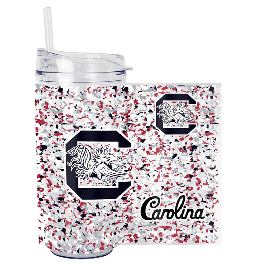 South Carolina 22oz Terrazzo Dbl Wall Clear Tumbler