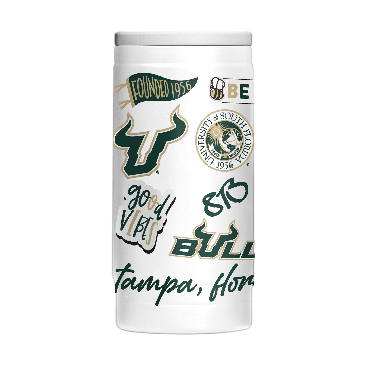 South Florida 12oz Native Powdercoat SlimCan Coolie