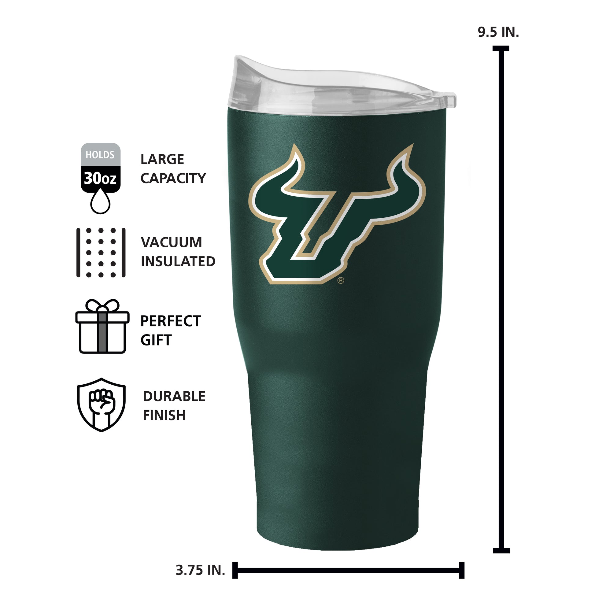 South Florida 30oz Flipside Powder Coat Tumbler