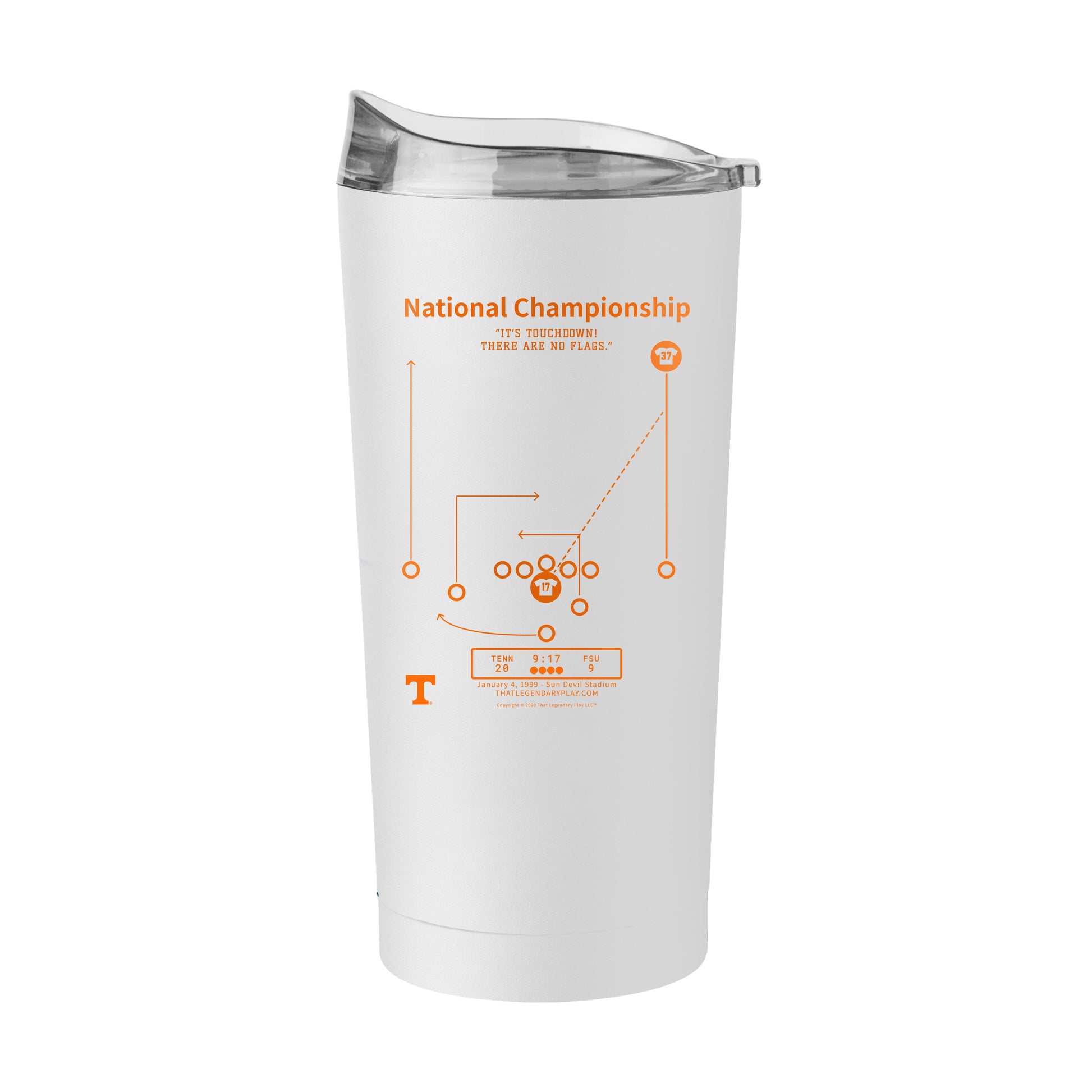 Tennessee Legendary Play National Championship 20oz Powder Coat Tumbler