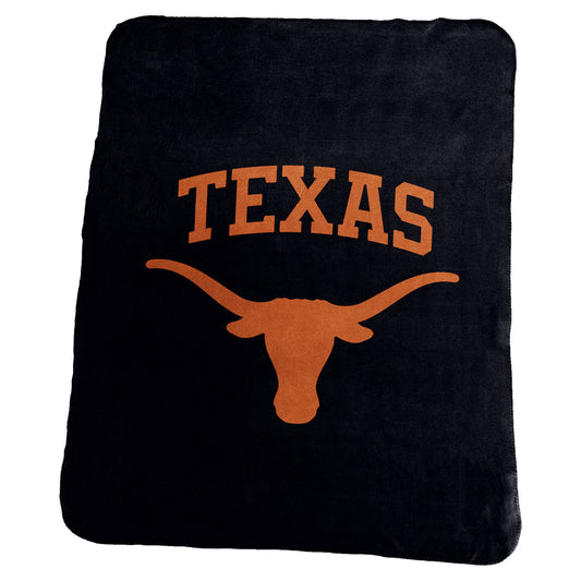 Texas Classic Black Fleece Throw