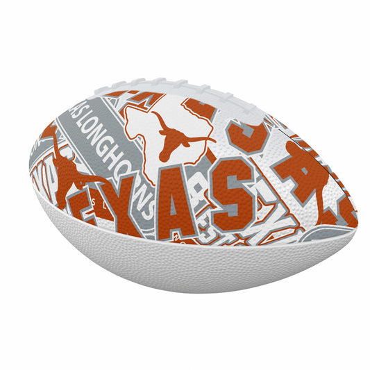 University of Texas Mini Abstract Size Rubber Footballl