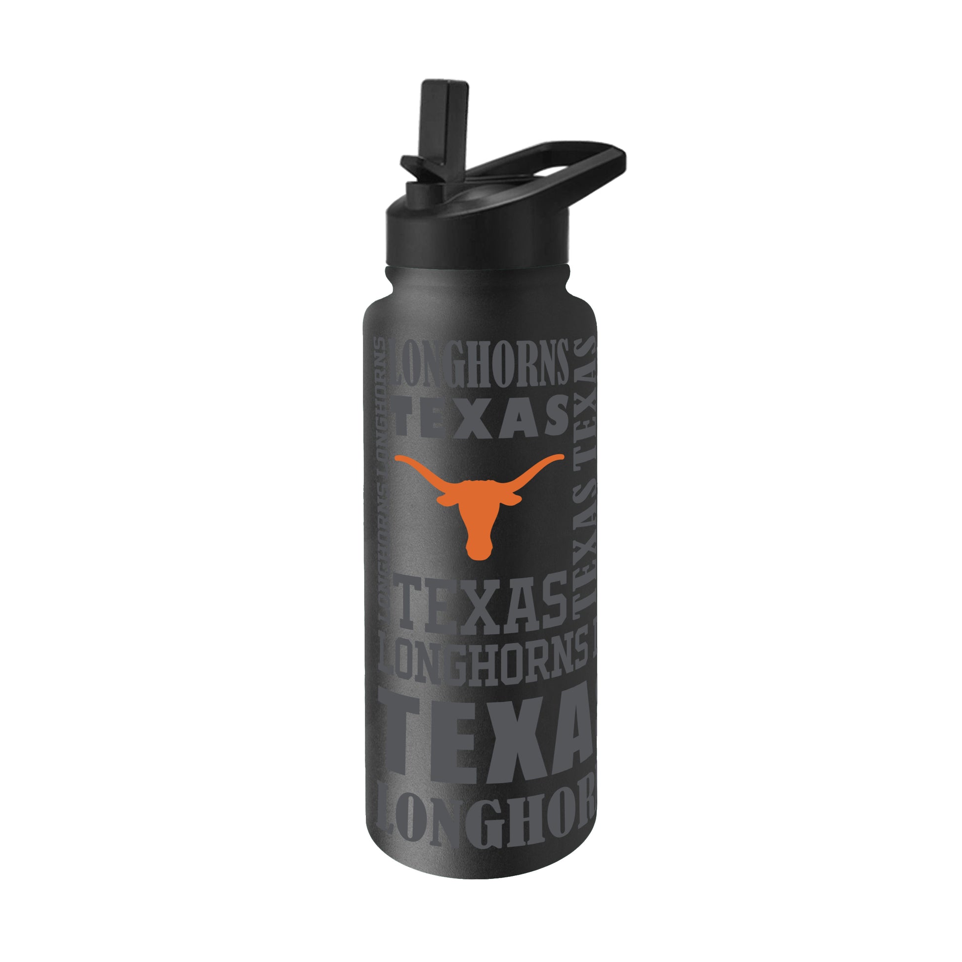 Texas 34oz Black Replay Quencher Bottle
