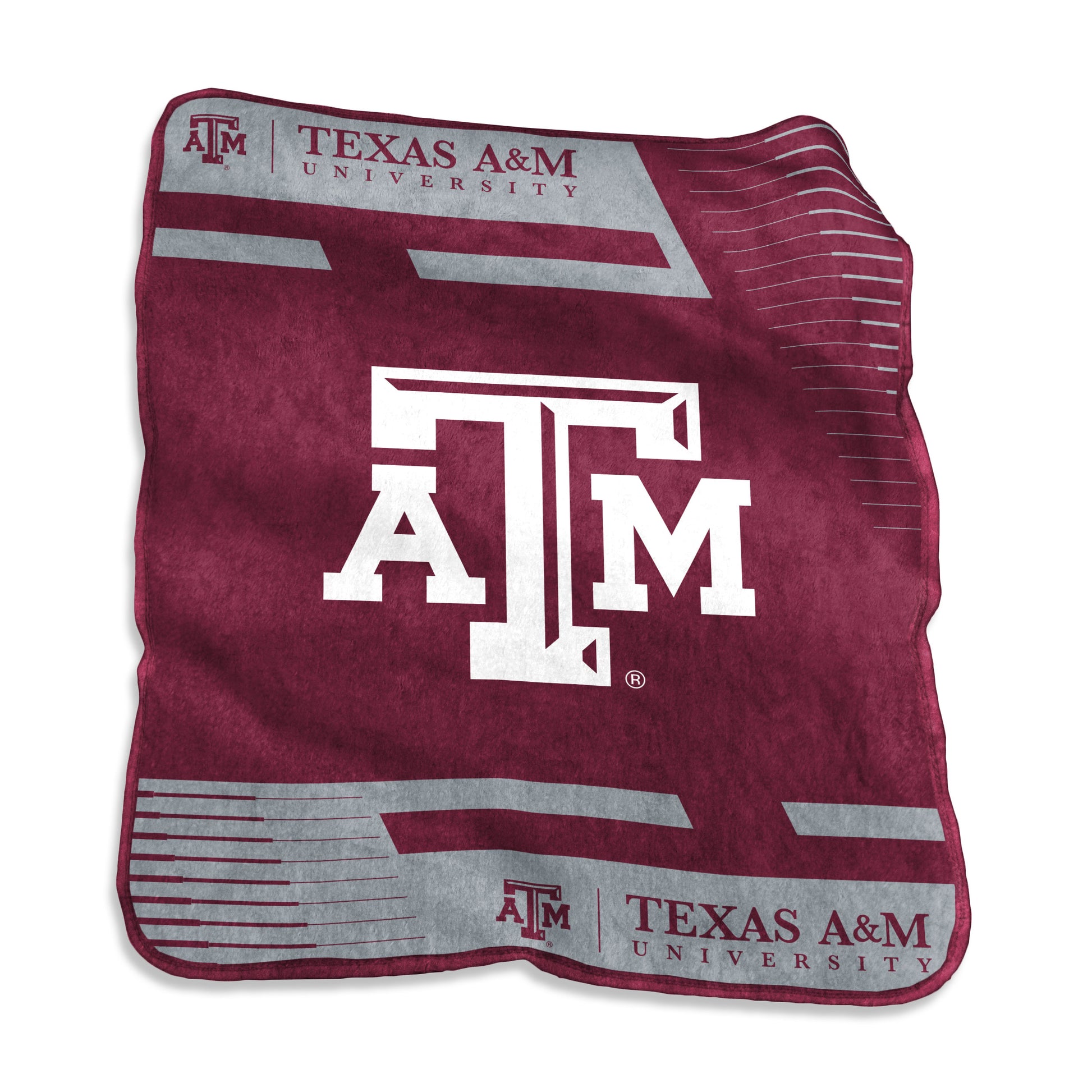 Texas A&M Raschel Double Stripe Throw