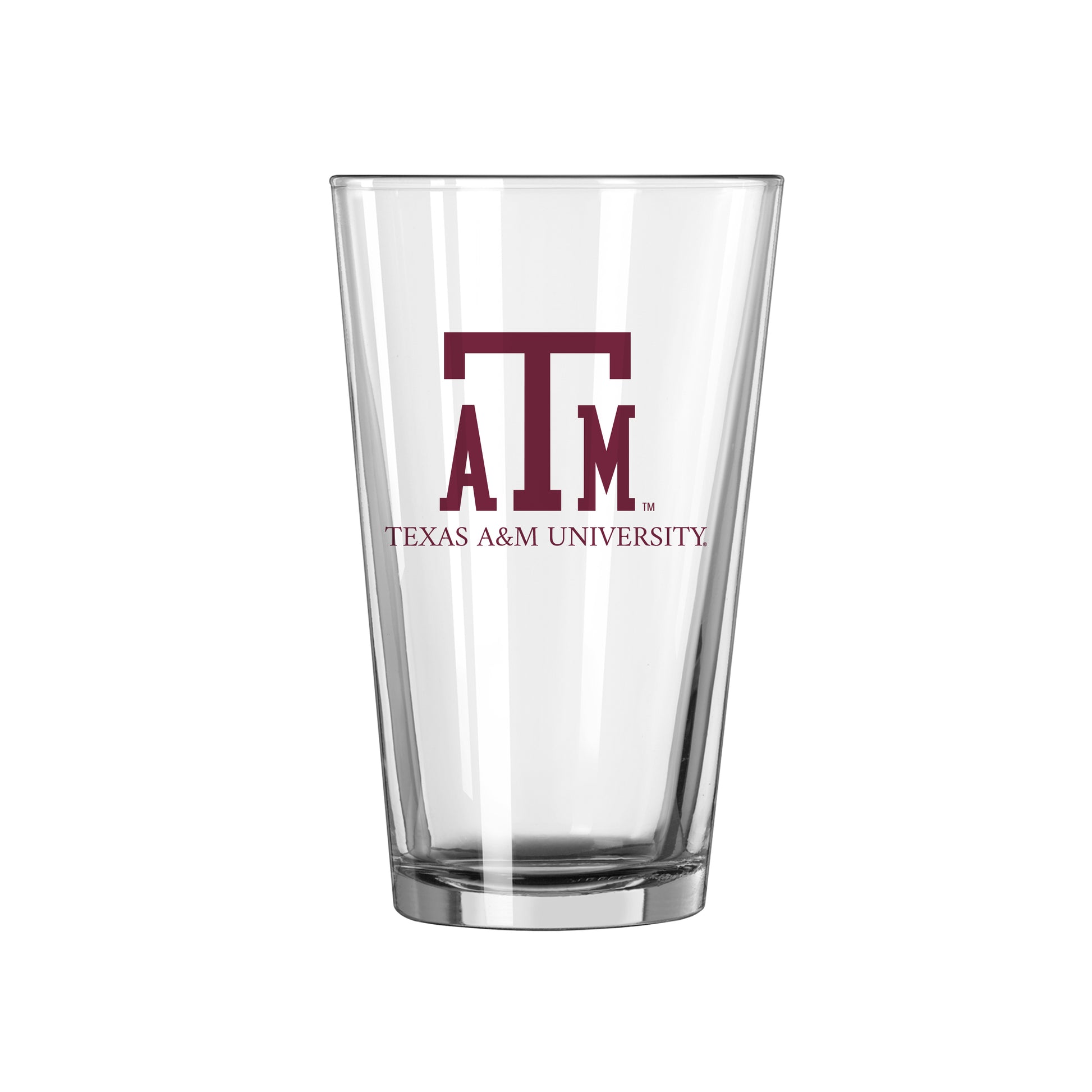 Texas A&M Vault 16oz Logo with Wordmark Pint Glass