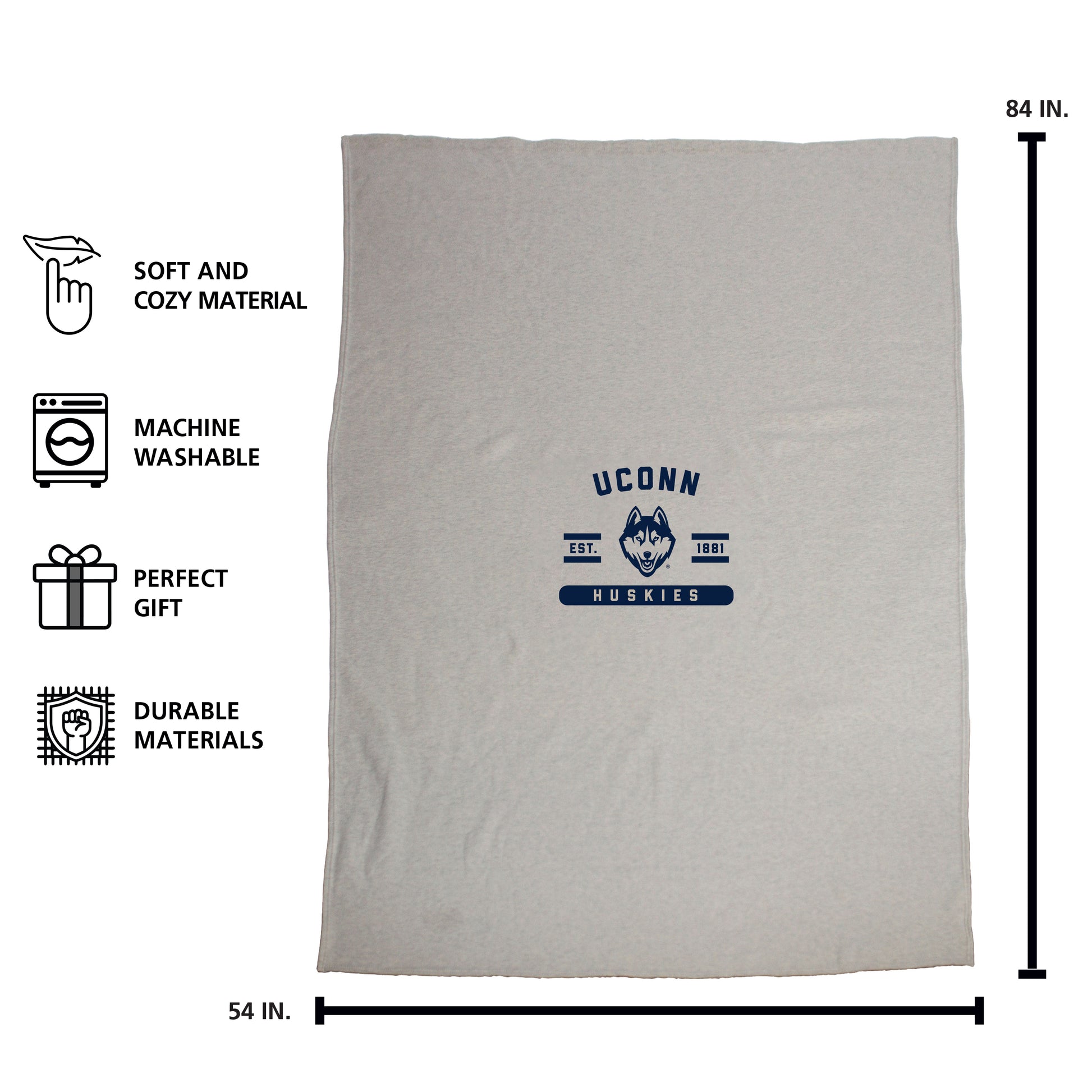UConn Sublimated Sweatshirt Blanket