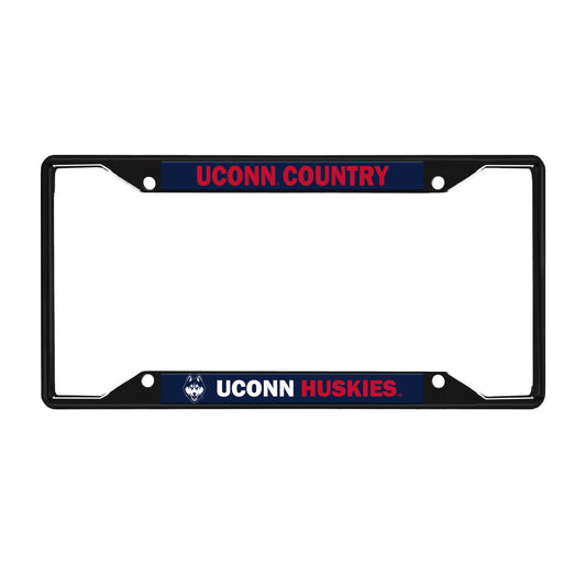 UConn License Black Trinity Plate Frame