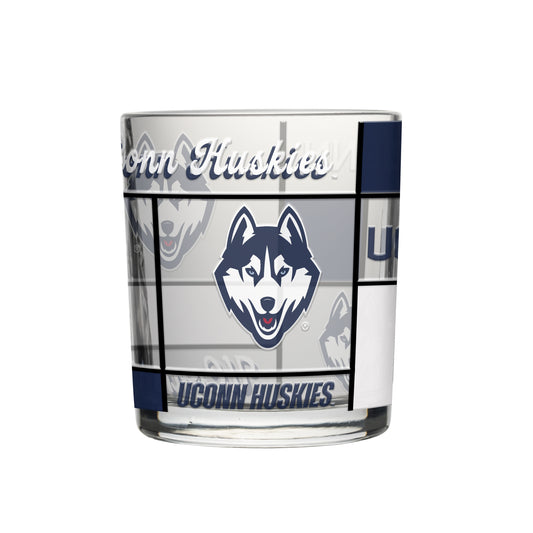 UConn 12oz Quilted Stained Rocks Glass