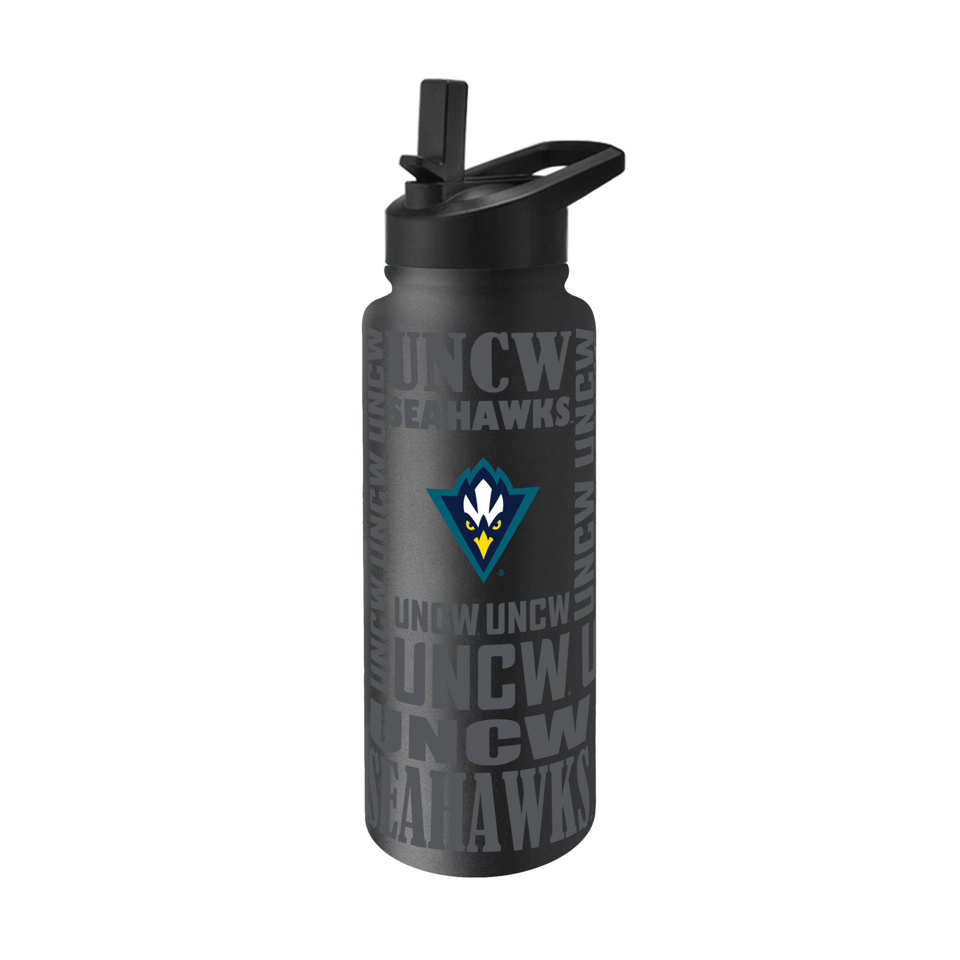 NC Wilmington 34oz Black Replay Quencher Bottle