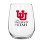Utah 16oz Institutional Mark Glass Curved Beverage