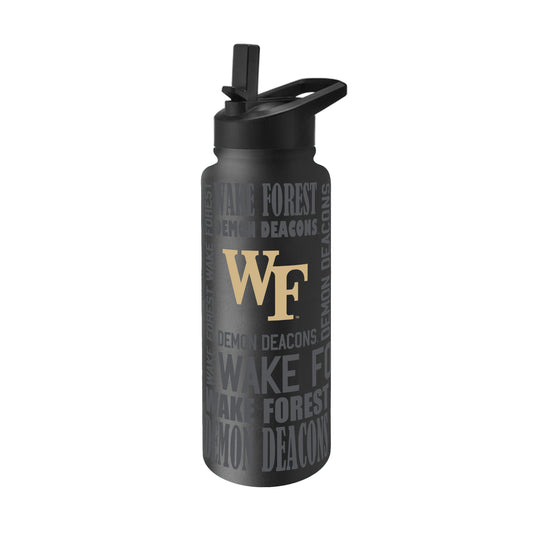 Wake Forest 34oz Black Replay Quencher Bottle