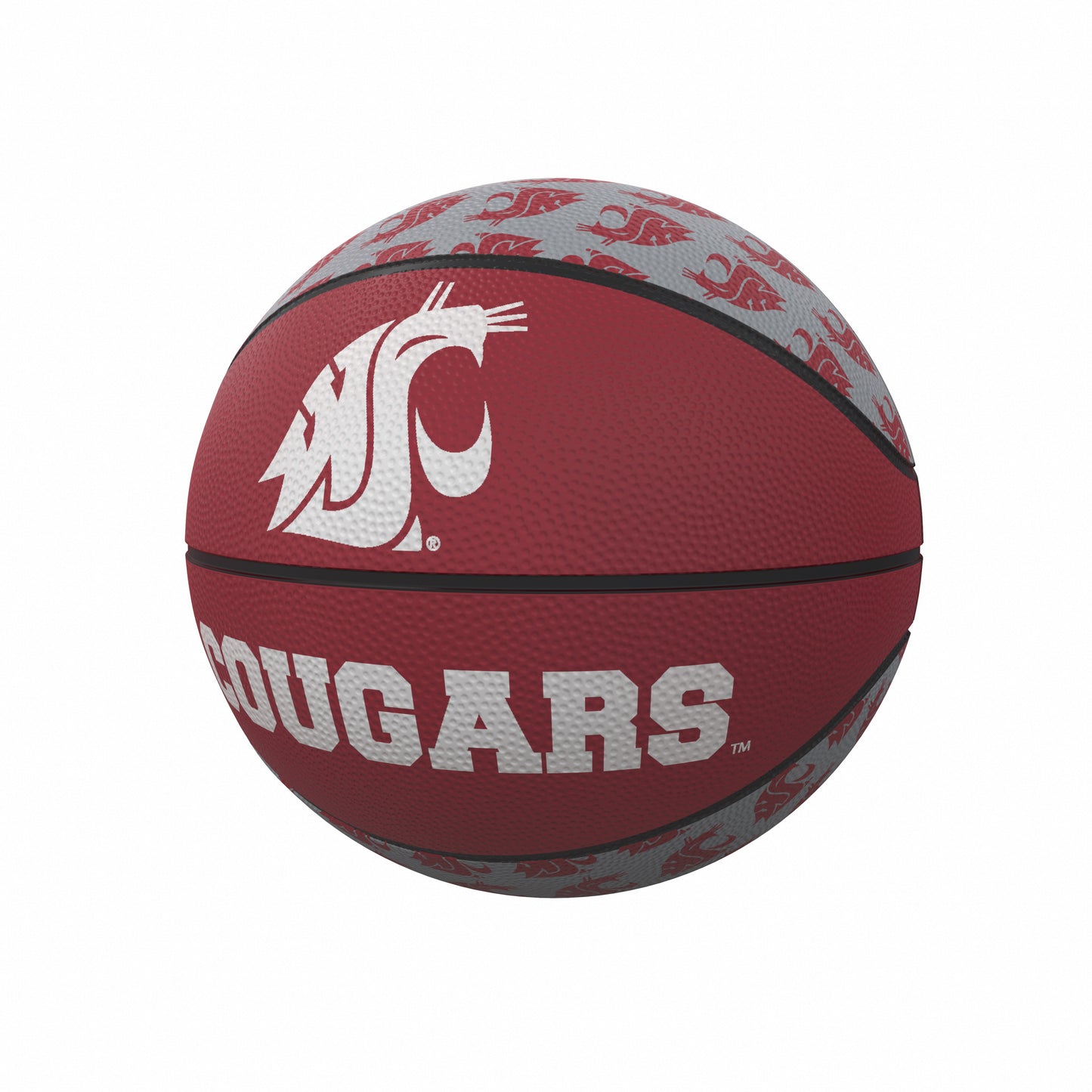 WA State Repeating Logo Mini-Size Rubber Basketball