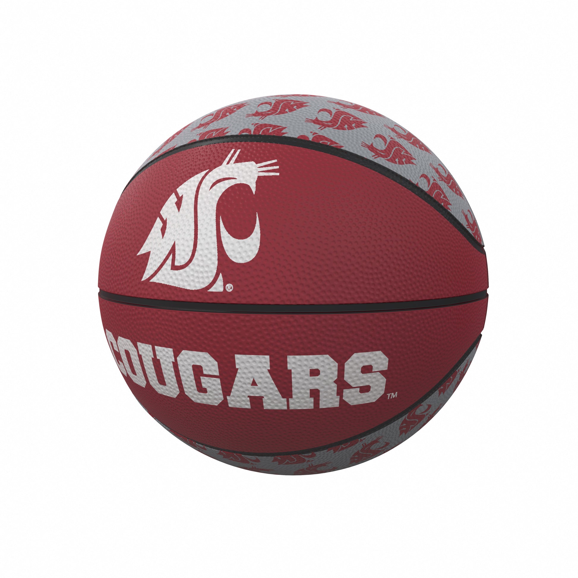 WA State Repeating Logo Mini-Size Rubber Basketball
