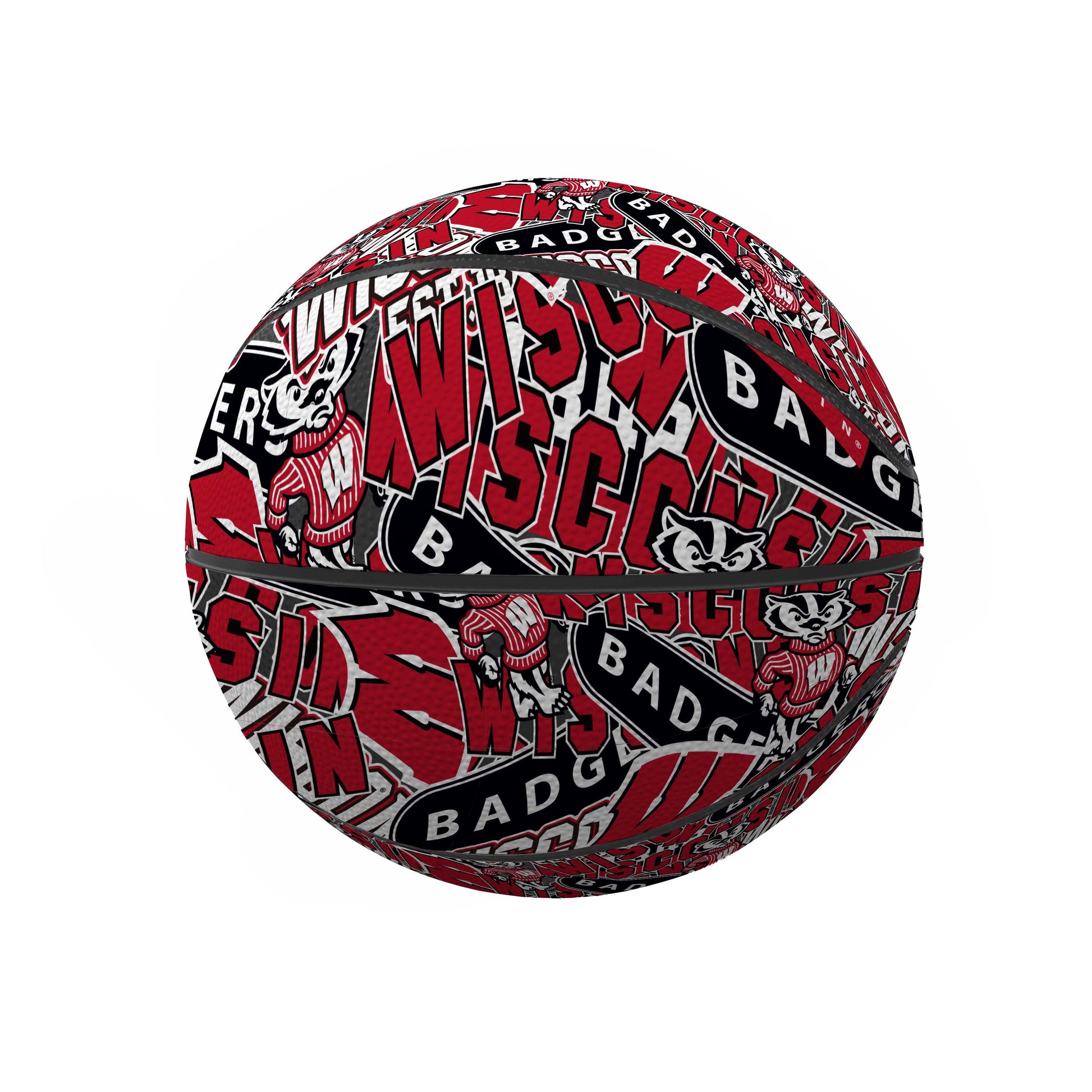 University of Wisconsin Mini Abstract Size Rubber Basketball