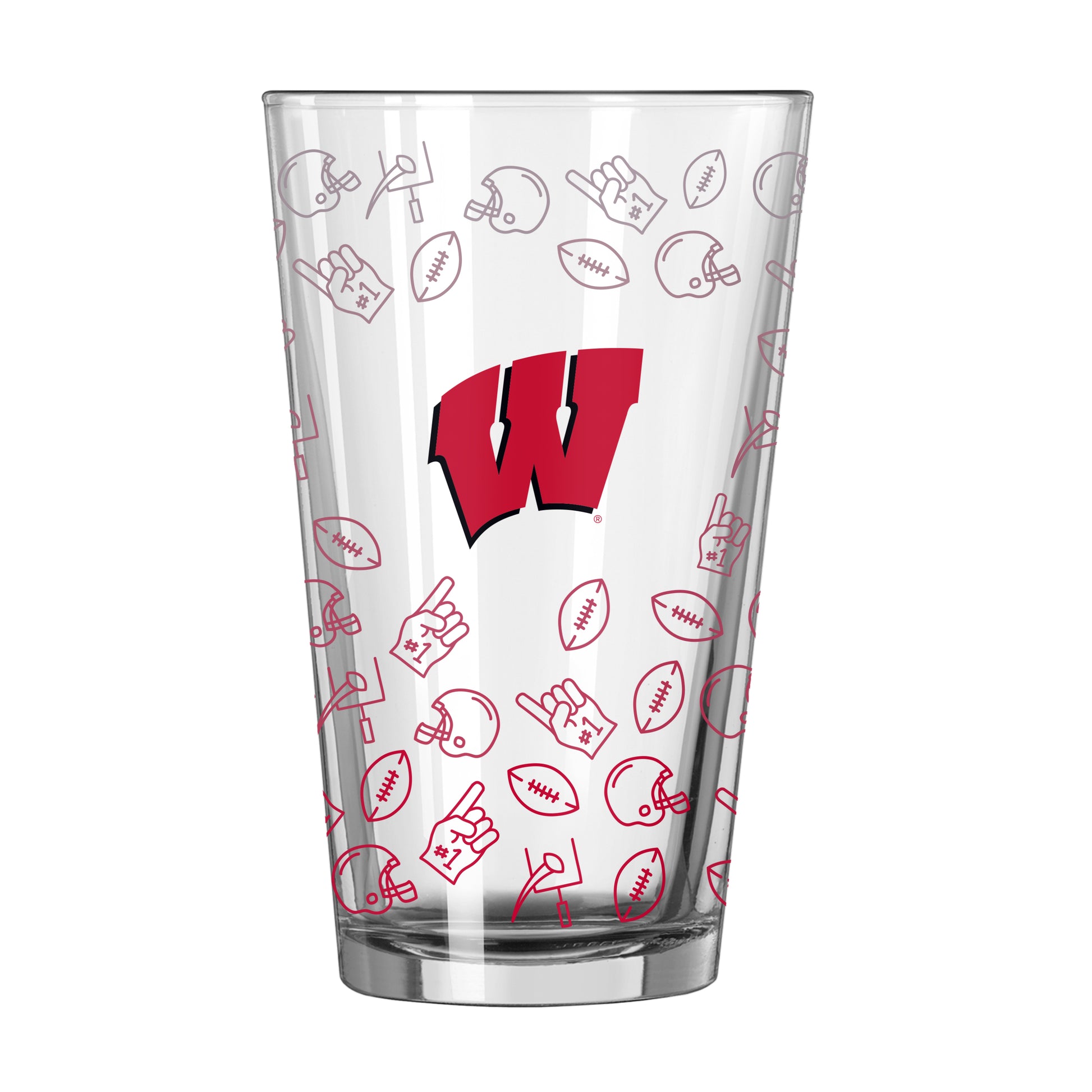 Wisconsin 16oz Ombre Playmaker Pint Glass
