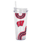 Wisconsin 22oz Waves Dbl Wall Clear Tumbler