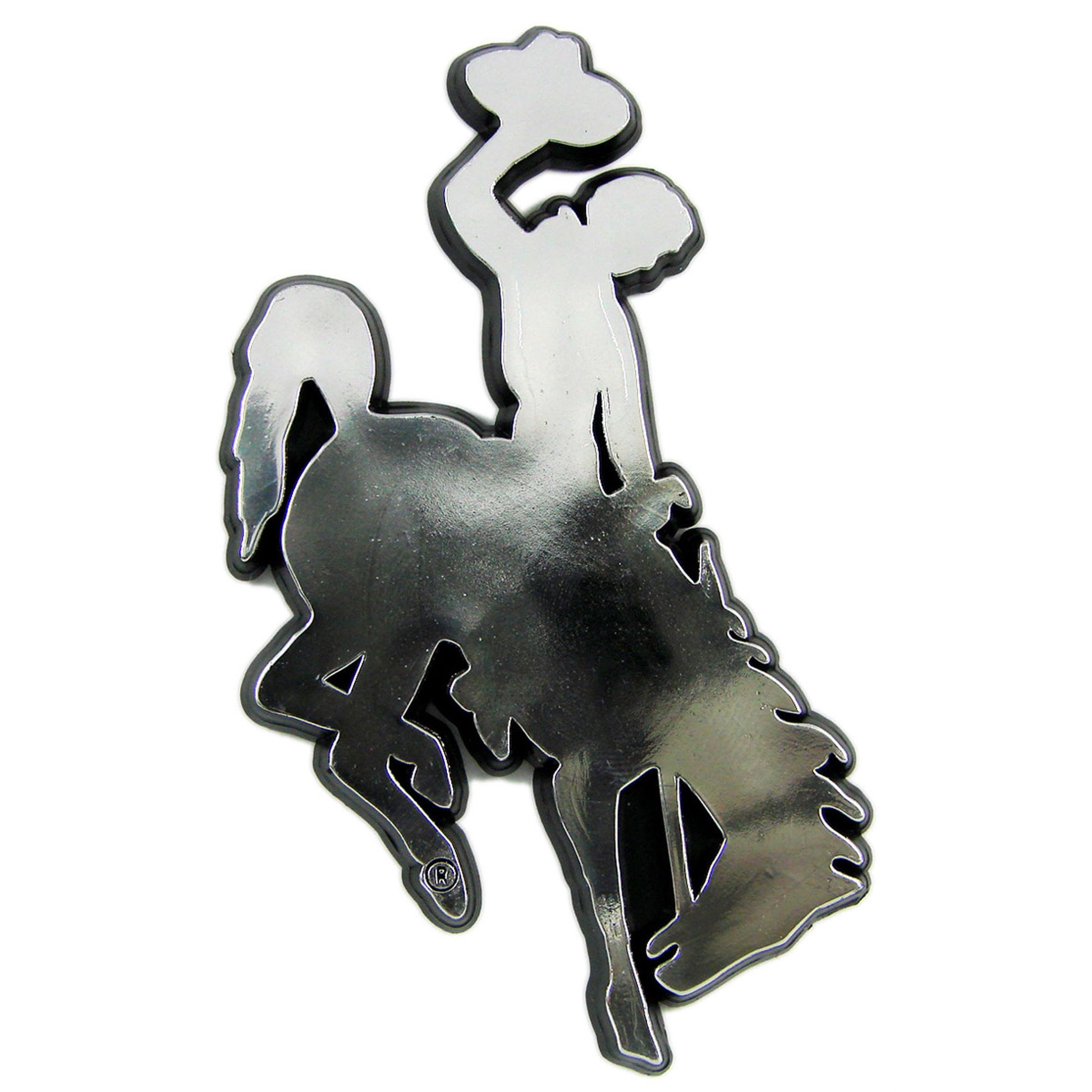 University of Wyoming Plastic Chrome Emblem