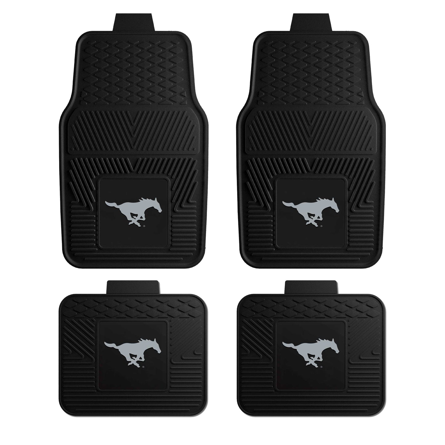 Southern Methodist 2-pc Vinyl Car Mat Set - Gray