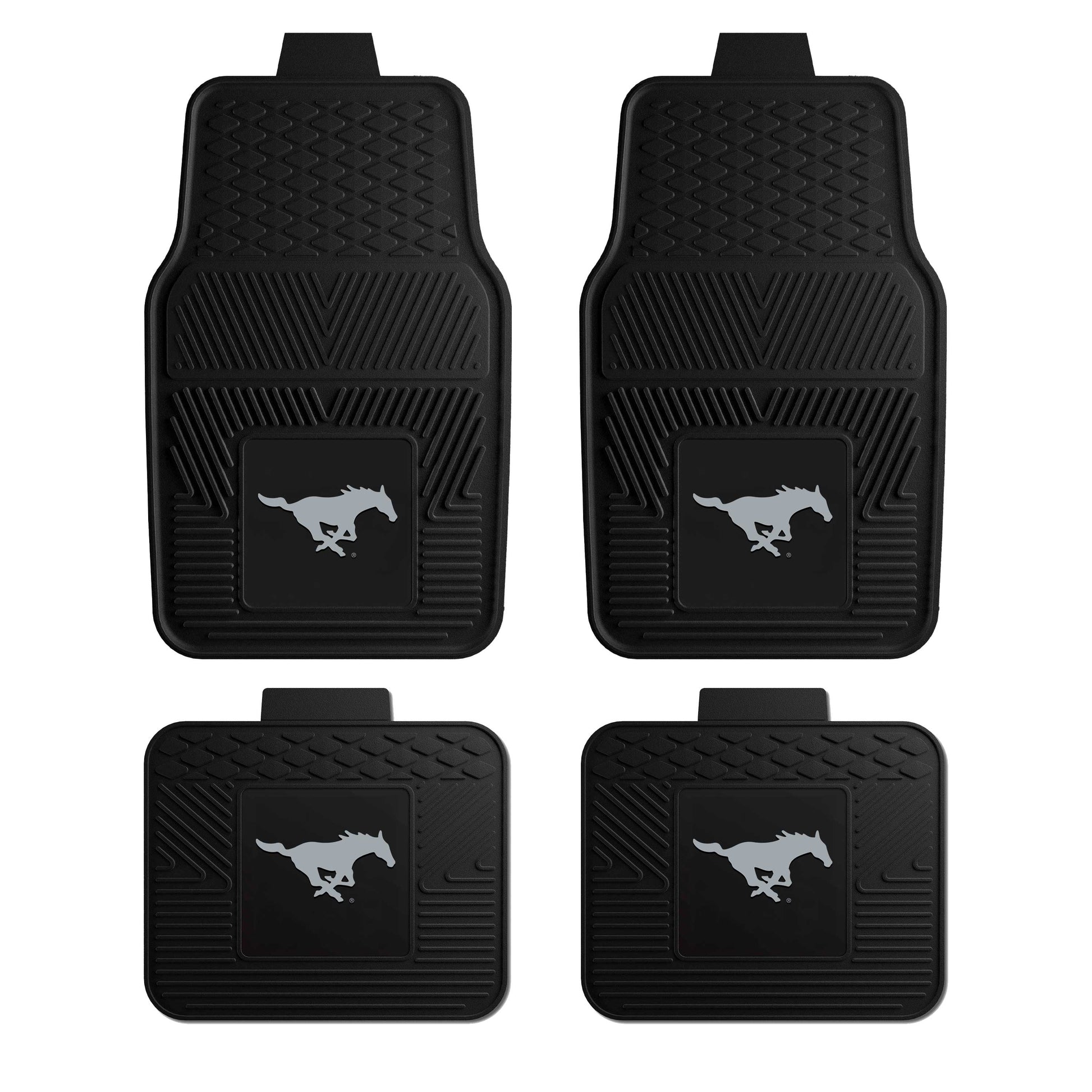 Southern Methodist 2-pc Vinyl Car Mat Set - Gray