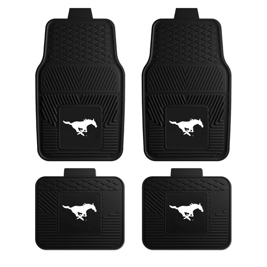 Southern Methodist 2-pc Vinyl Car Mat Set - White